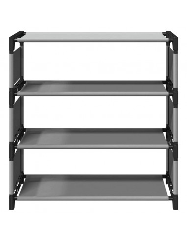 Scarpiera 4 Ripiani Grigia 54x28x55 cm in Tessuto Non Tessuto