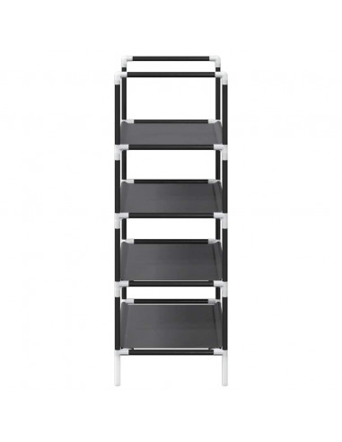 Scarpiera 4 Ripiani Nera 44x28x77 cm in Tessuto Non Tessuto