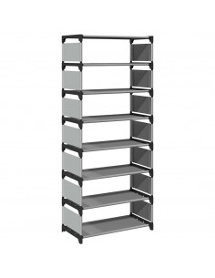Scarpiera 8 Ripiani Grigia 54x28x124 cm in Tessuto Non Tessuto