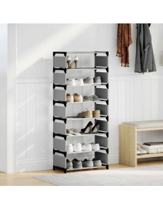 Scarpiera 8 Ripiani Grigia 54x28x124 cm in Tessuto Non Tessuto 2