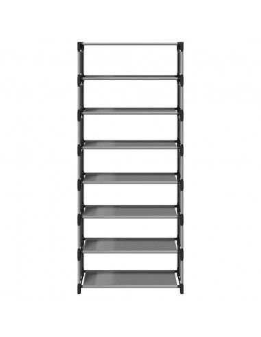 Scarpiera 8 Ripiani Grigia 54x28x124 cm in Tessuto Non Tessuto