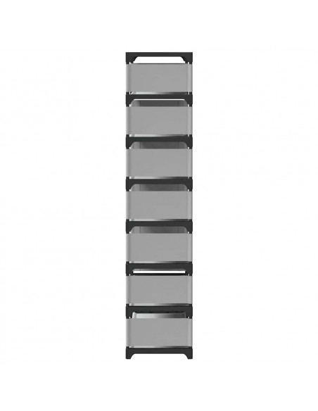 Scarpiera 8 Ripiani Grigia 54x28x124 cm in Tessuto Non Tessuto