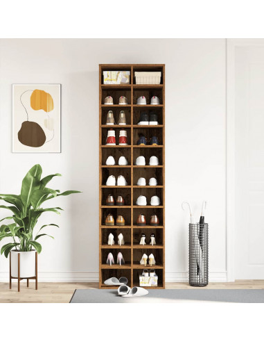 Scarpiera Legno Antico 54x34x183 cm in Legno Multistrato