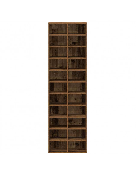 Scarpiera Legno Antico 54x34x183 cm in Legno Multistrato