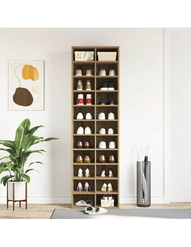 Scarpiera Rovere Artigianale 54x34x183 cm in Legno Multistrato