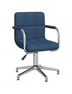 Sedia da Ufficio Girevole Blu in Tessuto