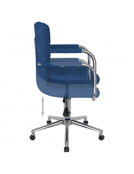 Sedia da Ufficio Girevole Blu in Tessuto