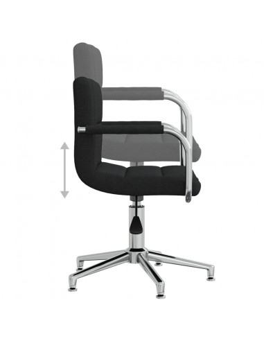 Sedia da Ufficio Girevole Nera in Tessuto