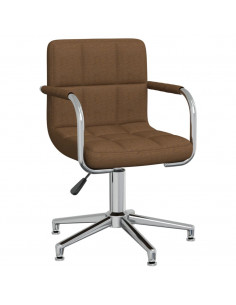 Sedia Girevole da Ufficio Marrone in Tessuto