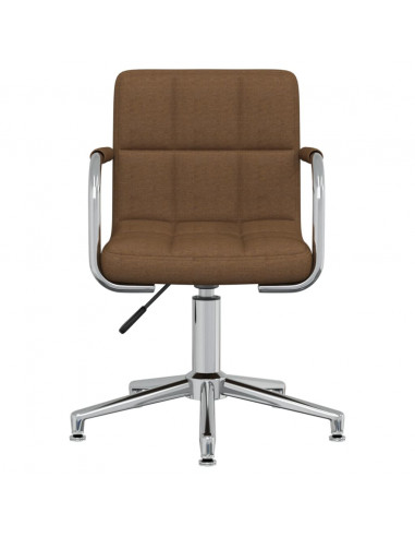 Sedia Girevole da Ufficio Marrone in Tessuto
