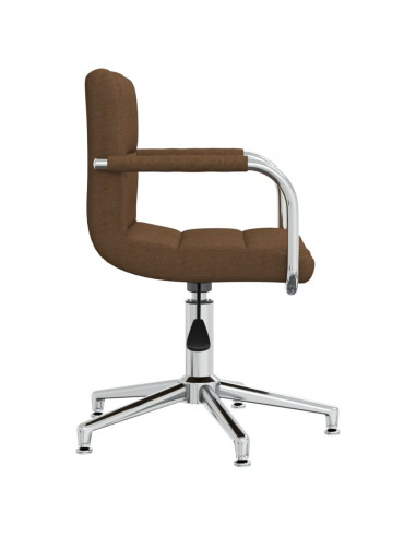 Sedia Girevole da Ufficio Marrone in Tessuto