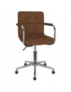 Sedia Girevole da Ufficio Marrone in Tessuto