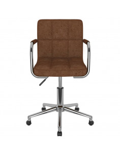 Sedia Girevole da Ufficio Marrone in Tessuto 2
