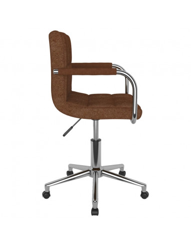 Sedia Girevole da Ufficio Marrone in Tessuto
