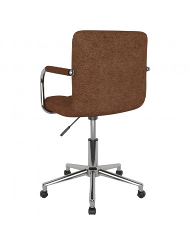 Sedia Girevole da Ufficio Marrone in Tessuto