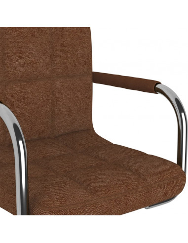 Sedia Girevole da Ufficio Marrone in Tessuto