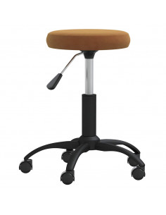 Sedia Girevole da Ufficio Marrone in Velluto 2