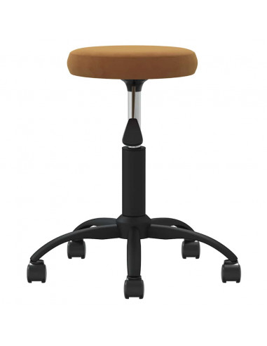 Sedia Girevole da Ufficio Marrone in Velluto