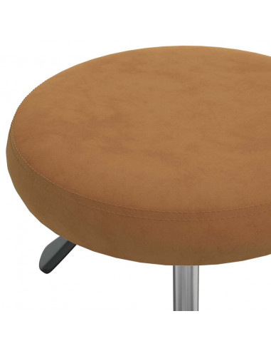 Sedia Girevole da Ufficio Marrone in Velluto