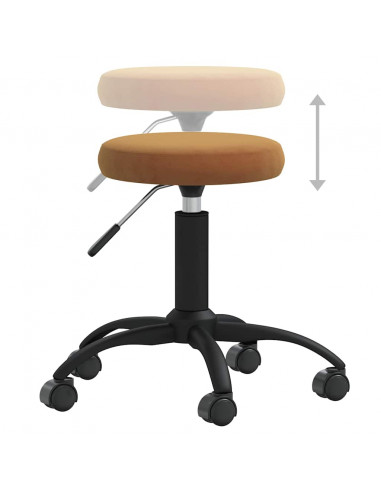 Sedia Girevole da Ufficio Marrone in Velluto