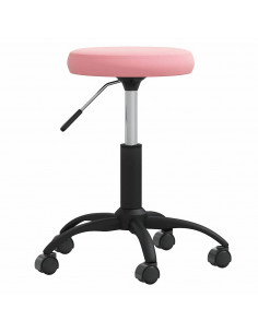 Sedia Girevole da Ufficio Rosa in Velluto