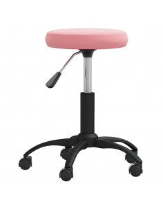 Sedia Girevole da Ufficio Rosa in Velluto 2