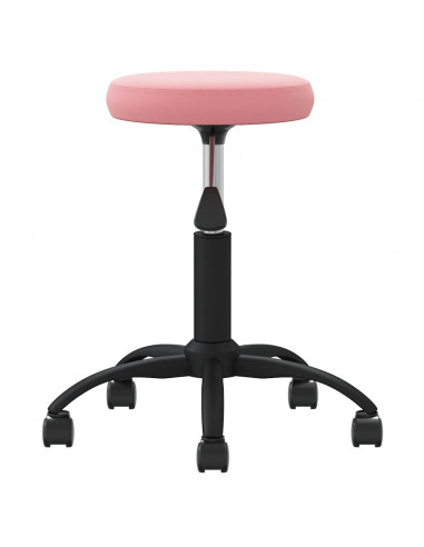 Sedia Girevole da Ufficio Rosa in Velluto