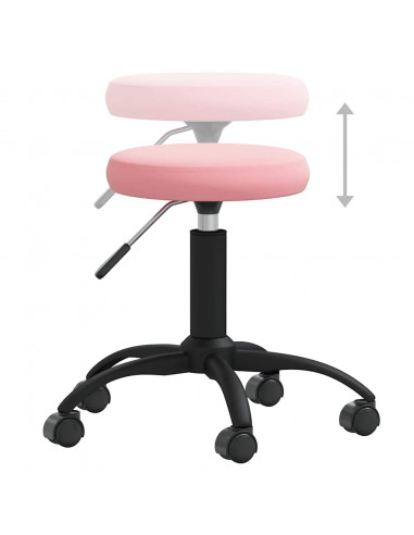 Sedia Girevole da Ufficio Rosa in Velluto