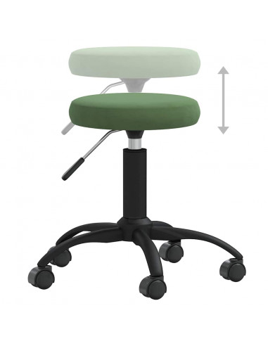 Sedia Girevole da Ufficio Verde Scuro in Velluto