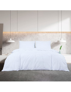 Set Copripiumino Bianco 155x220 cm in Cotone 2