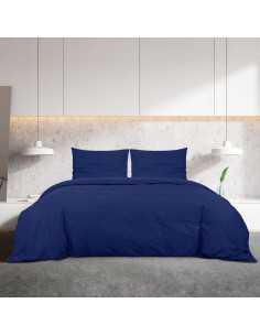 Set Copripiumino Blu Marino 200x200 cm in Cotone 2