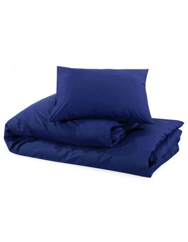 Set Copripiumino Blu Marino 260x240 cm in Cotone