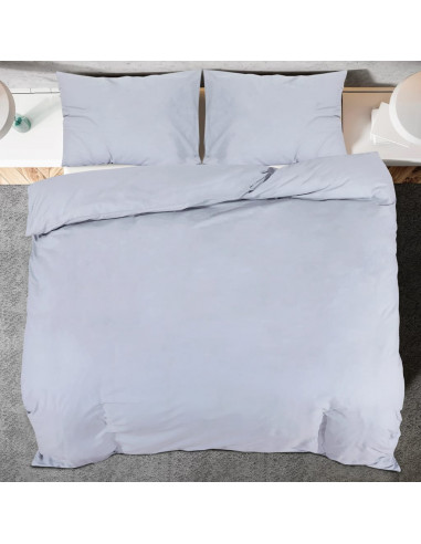 Set Copripiumino Grigio 200x220 cm in Cotone