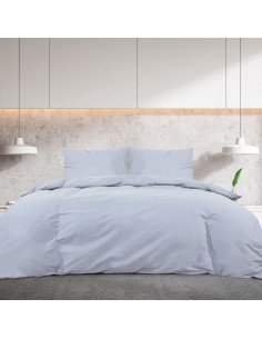 Set Copripiumino Grigio 260x240 cm in Cotone 2
