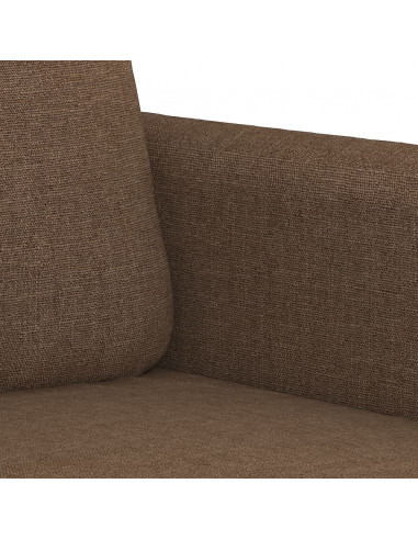 Set di Divani 2 pz con Cuscini Marrone in Tessuto