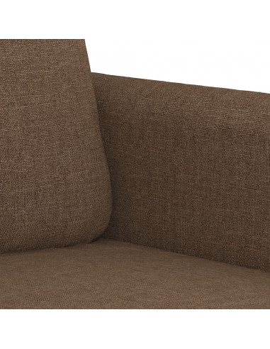Set di Divani 2 pz con Cuscini Marrone in Tessuto