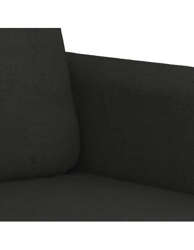 Set di Divani 2 pz con Cuscini Nero in Tessuto