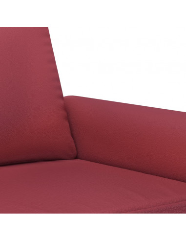 Set di Divani 2 pz con Cuscini Rosso Vino in Similpelle