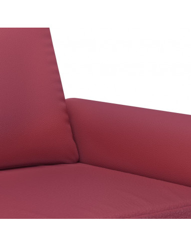 Set di Divani 2 pz con Cuscini Rosso Vino in Similpelle