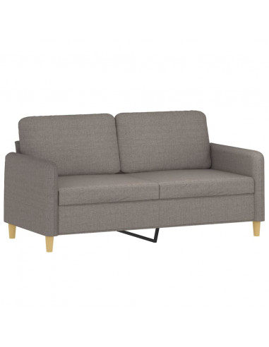 Set di Divani 2 pz con Cuscini Tortora in Tessuto