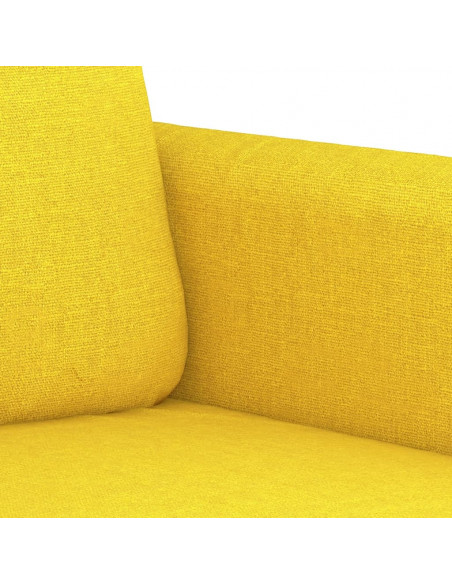 Set di Divani 3 pz con Cuscini Giallo Chiaro in Tessuto