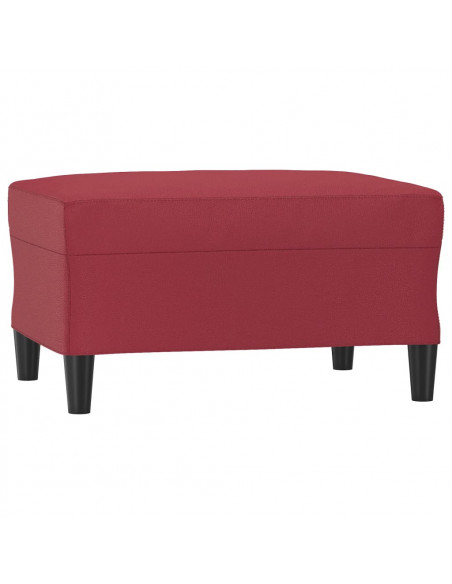 Set di Divani 4 pz con Cuscini Rosso Vino in Similpelle