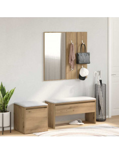 Set di Mobili da Corridoio Rovere Artigianale Legno Multistrato 2