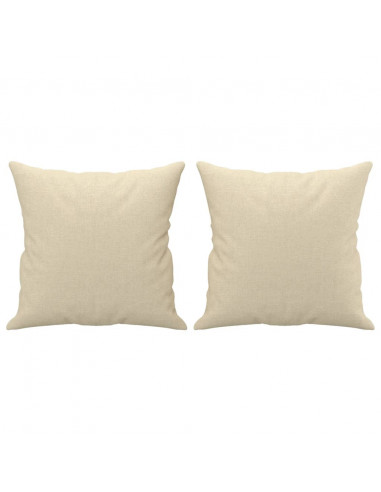 Set Divani 2 pz con Cuscini Crema in Tessuto