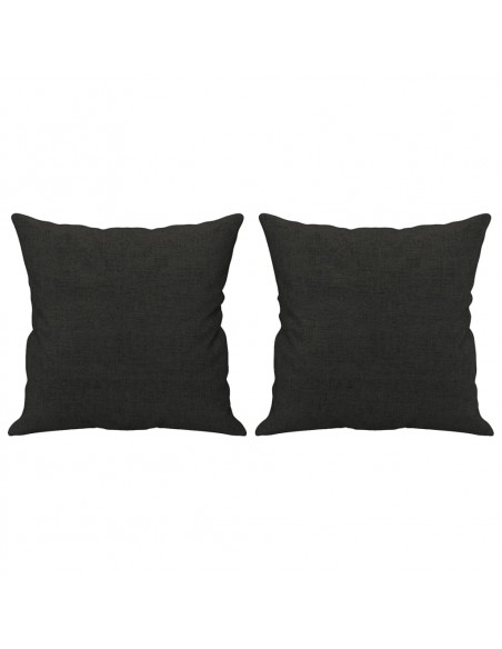Set Divani 2 pz con Cuscini Nero in Tessuto
