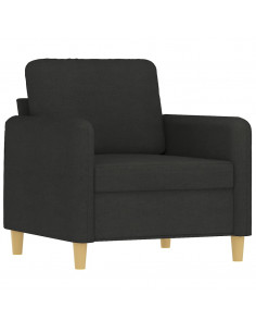 Set Divani 3 pz con Cuscini Nero in Tessuto 2