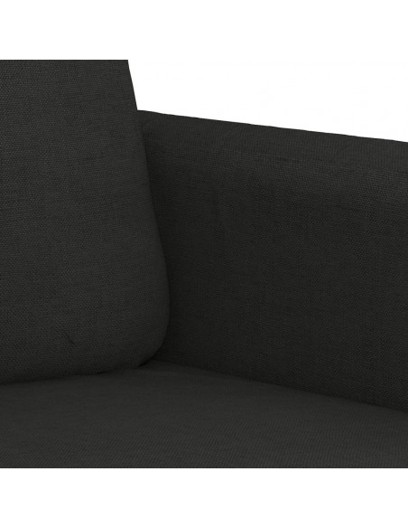 Set Divani 3 pz con Cuscini Nero in Tessuto