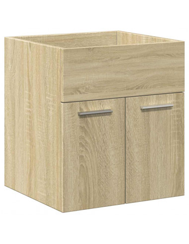 Set Mobili da Bagno 2 pz Rovere Sonoma in Legno Multistrato
