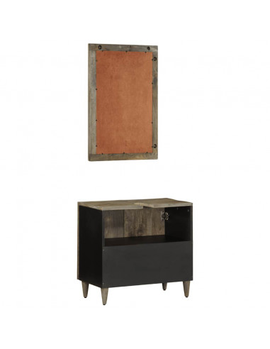 Set Mobili da Bagno 2pz in Legno Massello di Mango