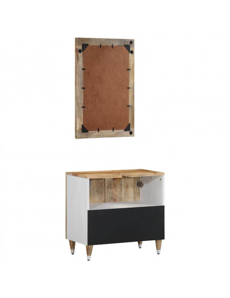 Set Mobili da Bagno 2pz in Legno Massello di Mango